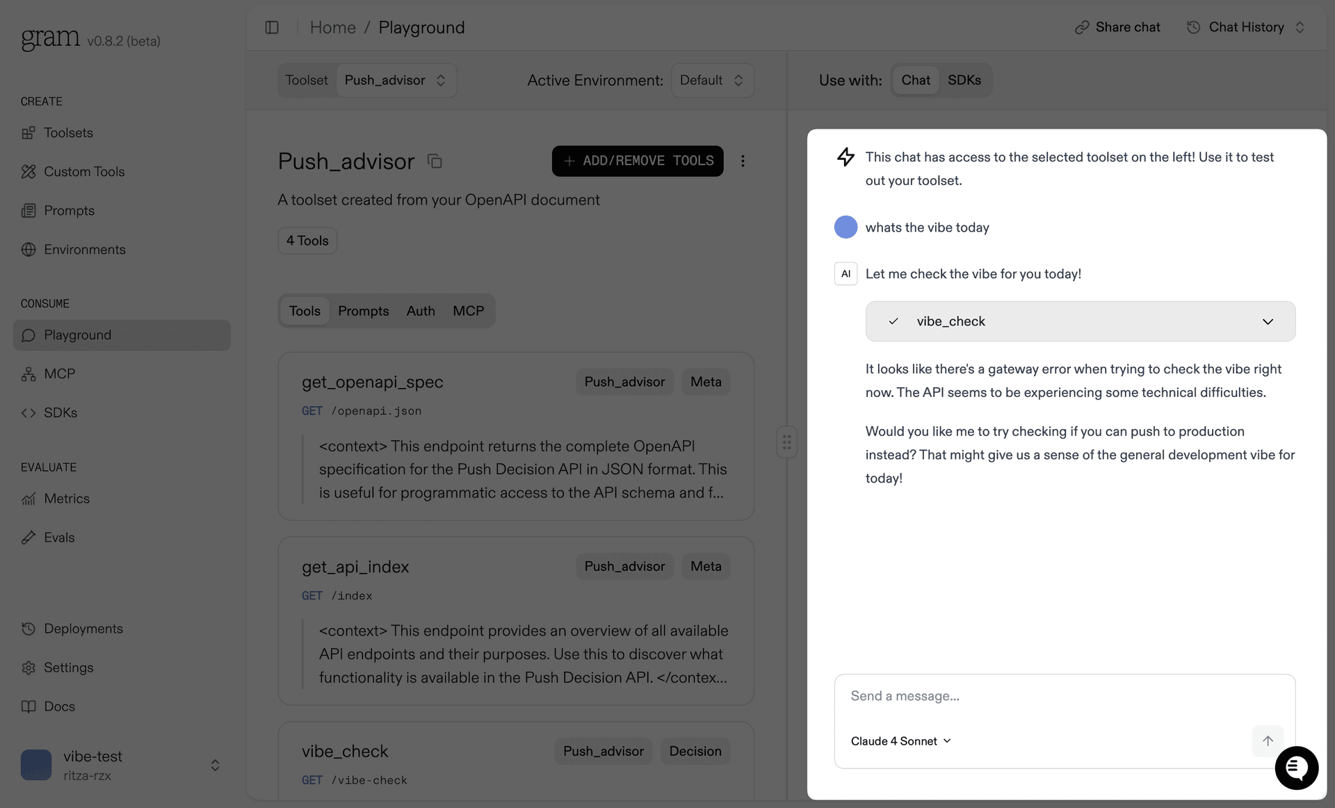 Chatting with the MCP server