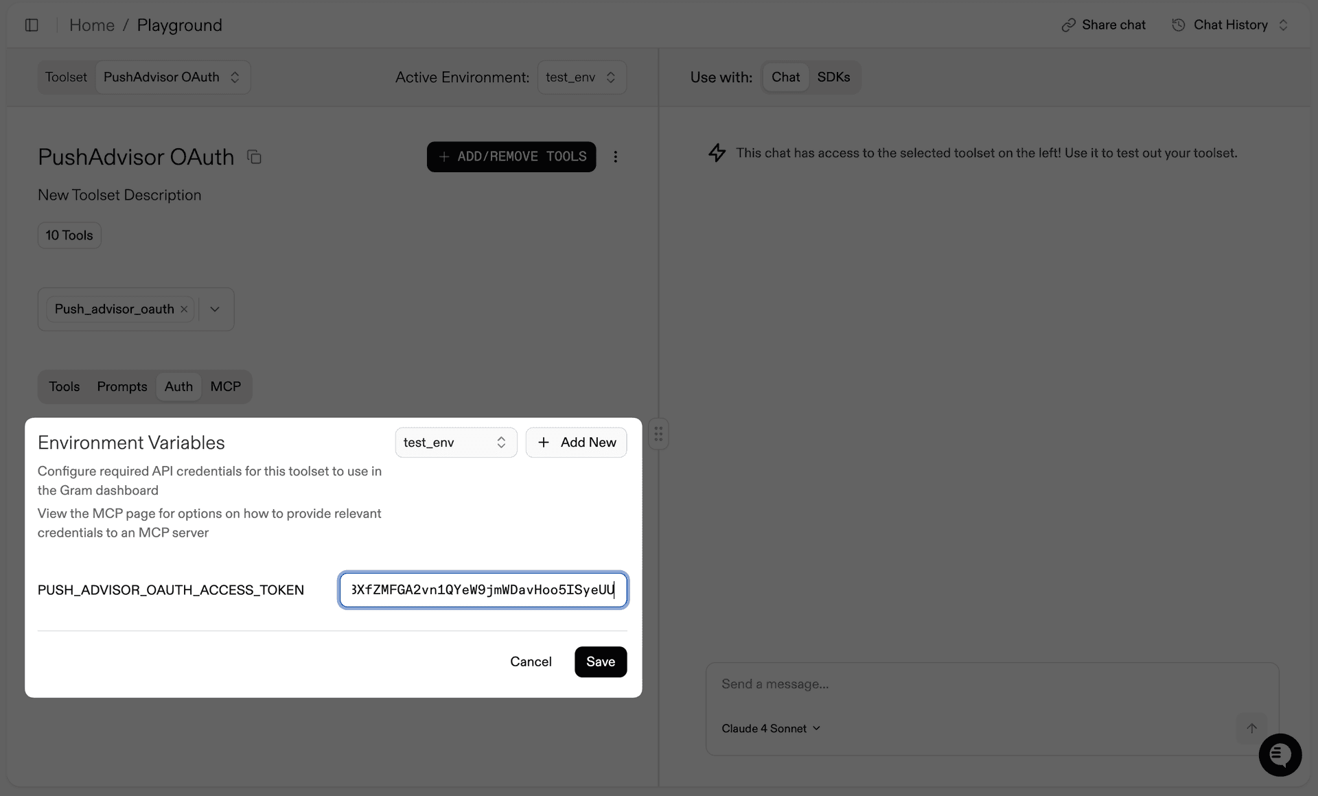 Gram Playground OAuth Token