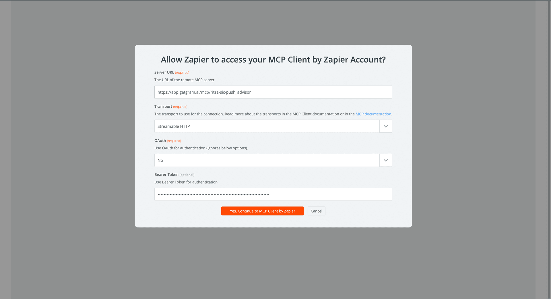 zapier-gram-account