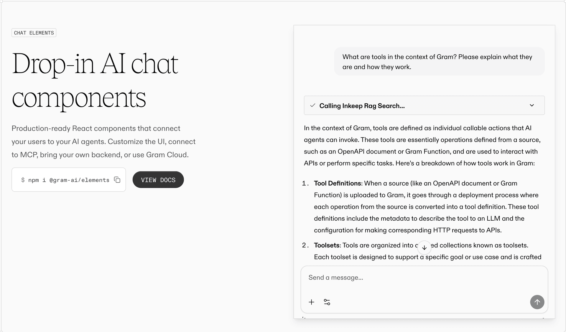 Gram Elements Chat Demo