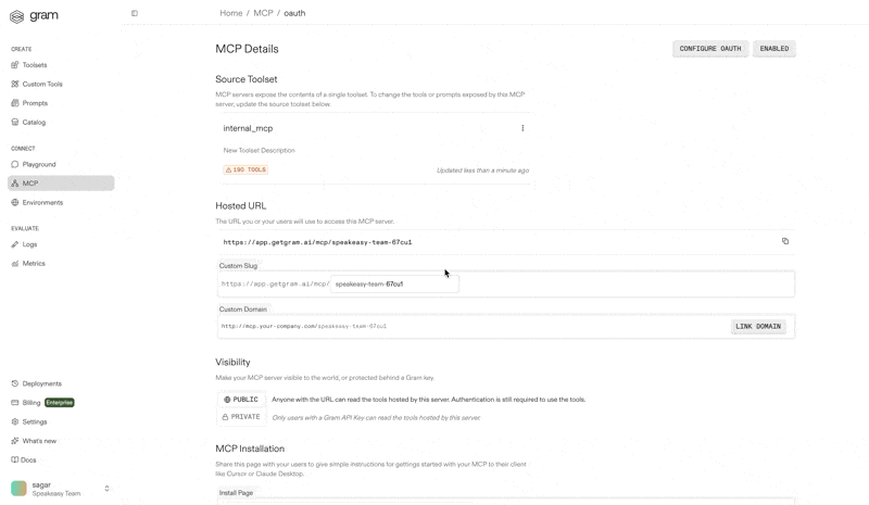 Gram OAuth Authentication