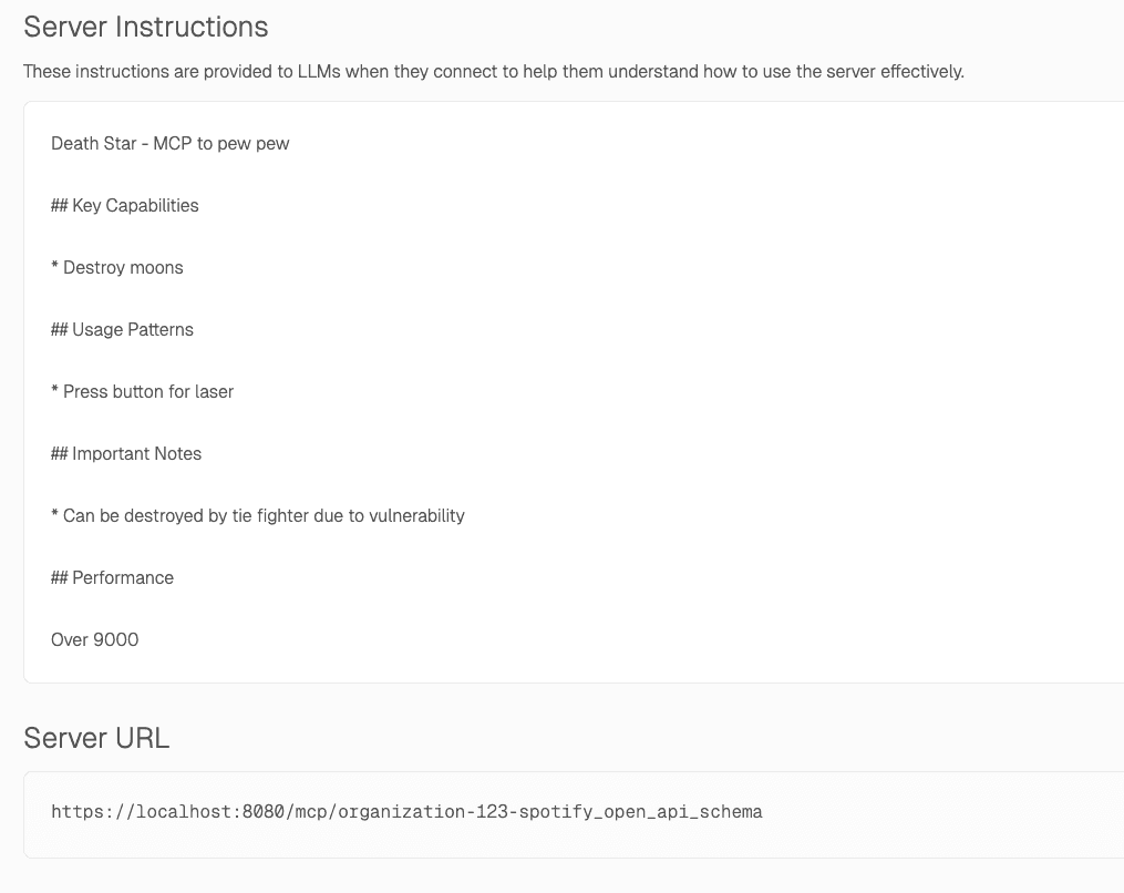 Server instructions for MCP servers